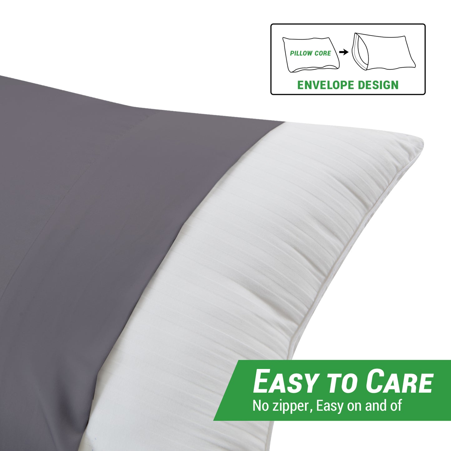 Gogreen Cooling Pillow Cases (Set of 2) for Hot Sleepers & Night Sweats, Rayon Derived from Bamboo Pillow Case, Breathable and Silky Soft Envelope Pillowcases