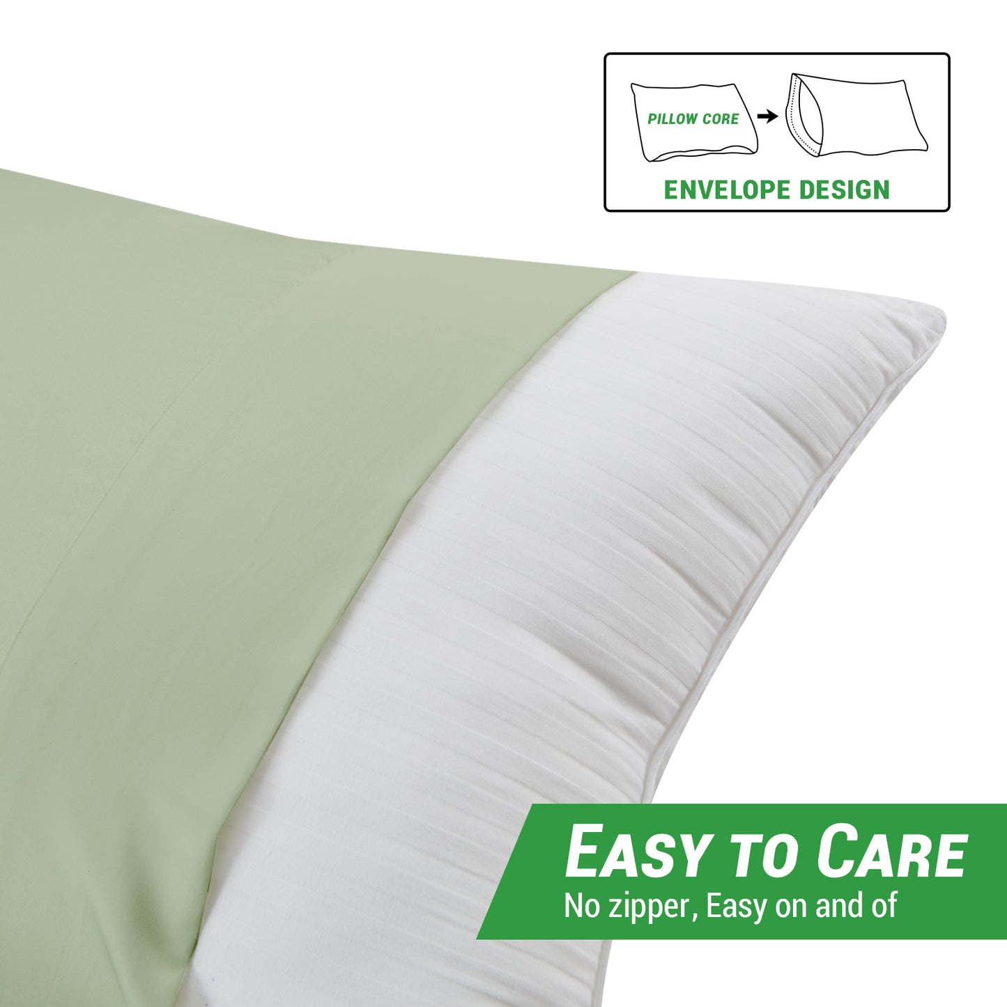 Gogreen Cooling Pillow Cases (Set of 2) for Hot Sleepers & Night Sweats, Rayon Derived from Bamboo Pillow Case, Breathable and Silky Soft Envelope Pillowcases