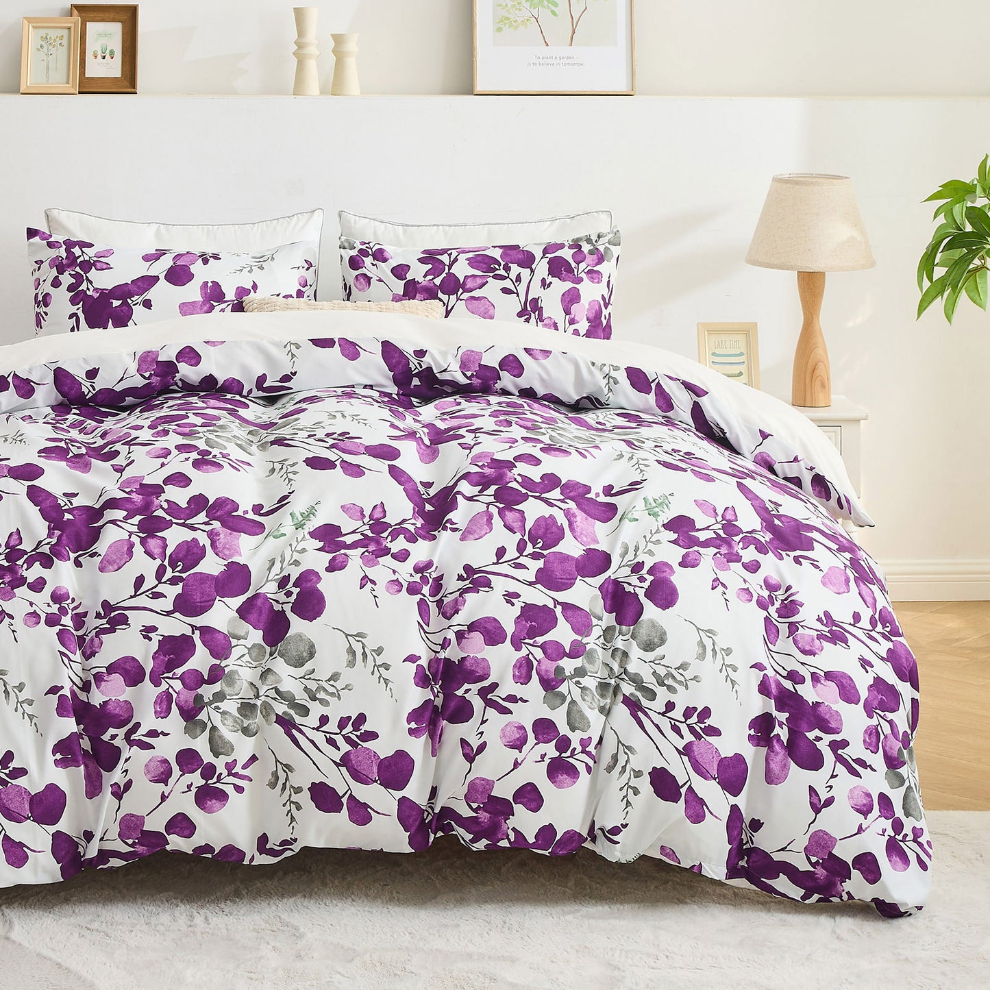 Hitime Microfiber Printed 3 Pieces Printed Duvet Cover Set