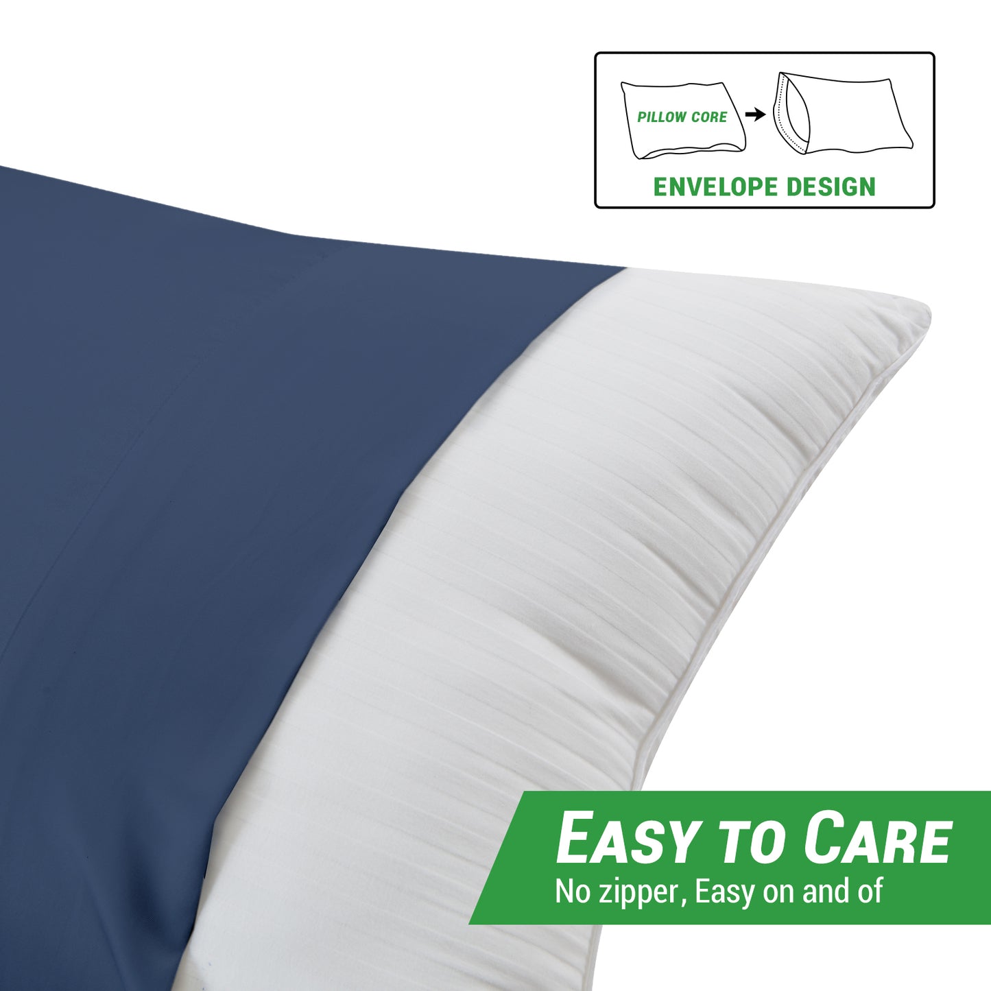 Gogreen Cooling Pillow Cases (Set of 2) for Hot Sleepers & Night Sweats, Rayon Derived from Bamboo Pillow Case, Breathable and Silky Soft Envelope Pillowcases