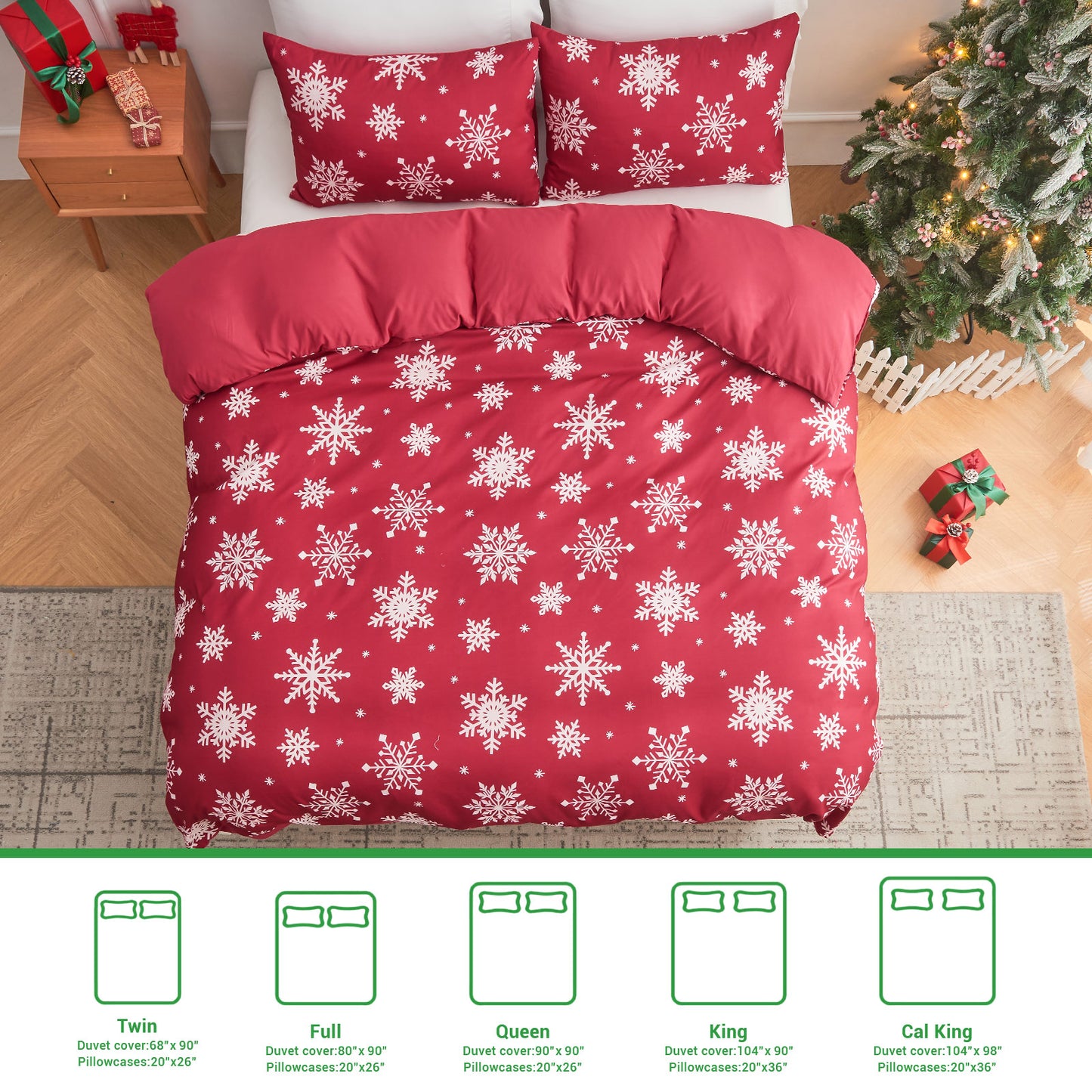 Gogreen Luxury Queen Duvet Cover Floral, Soft & Breathable Microfiber 3 Pieces Queen Bedding Sets, Pattern Queen Comfy Duvet Cover, with Zipper Closure