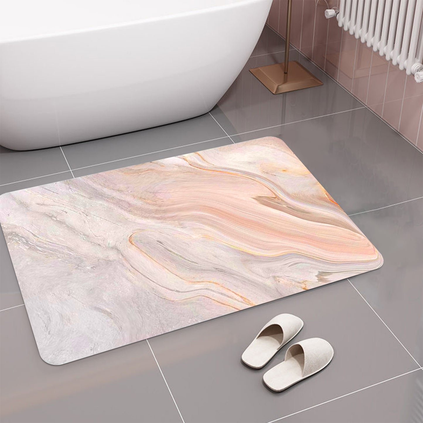 Gogreen Bath Mat - Bathroom Mat Rug Non Slip Super Absorbent Stain Resistant Quick Dry Thin Bathroom Rug-Bath Mats for Bathroom Floor Bathtub Vanity-Bathmat Bath Rug Easy Care