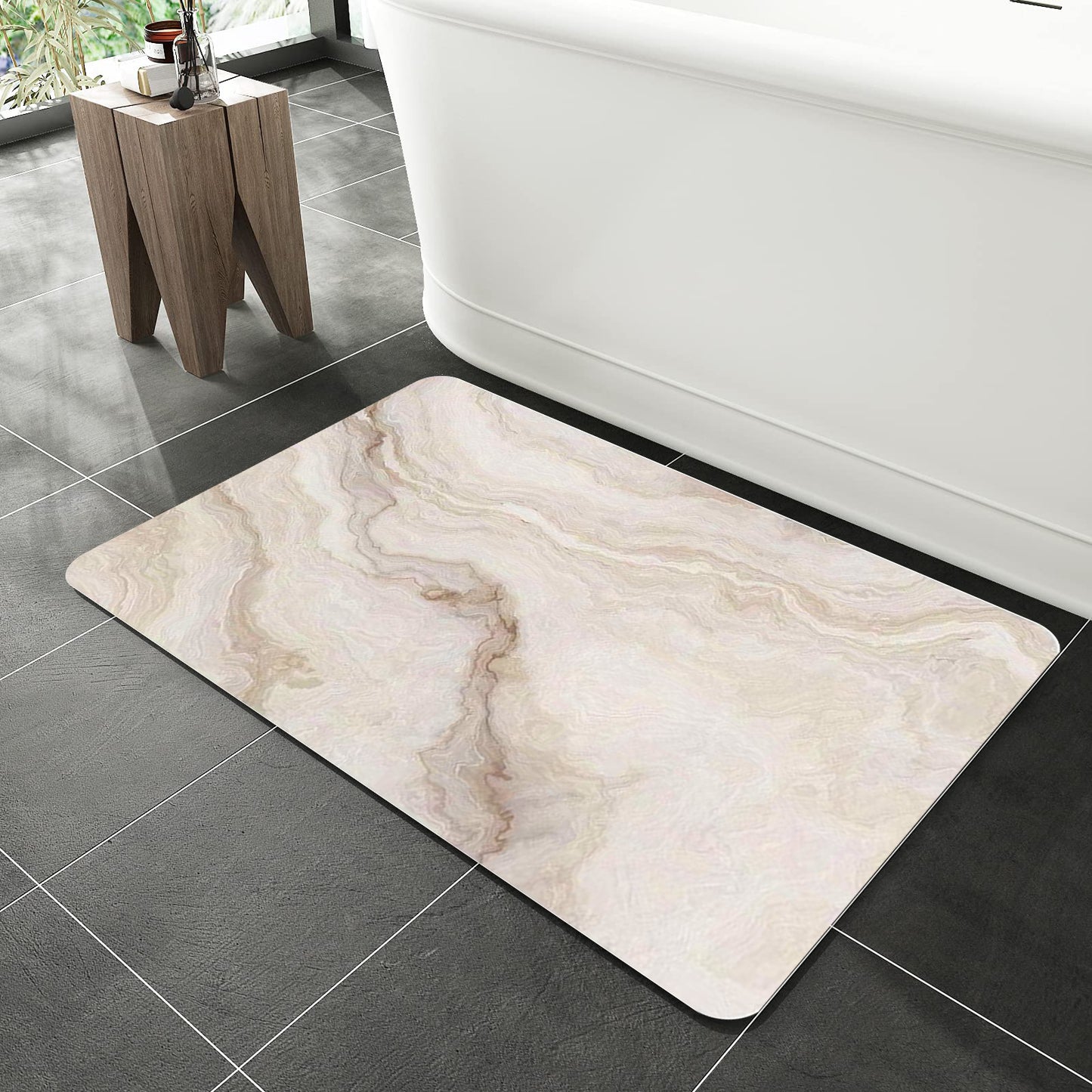 Gogreen Bath Mat - Bathroom Mat Rug Non Slip Super Absorbent Stain Resistant Quick Dry Thin Bathroom Rug-Bath Mats for Bathroom Floor Bathtub Vanity-Bathmat Bath Rug Easy Care