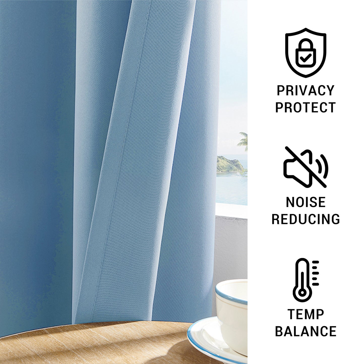 Gogreen Solid Thermal Insulated Grommet Blackout Curtains/Drapes for Bedroom Window (2 Panels)