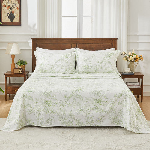 Kingrest 100% Cotton 4 Pieces Sheet Sets