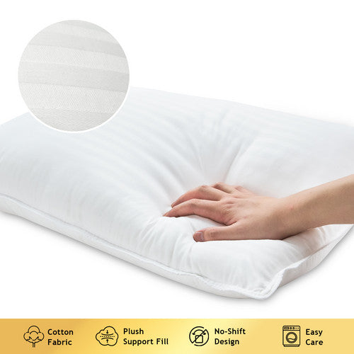 Kingrest 100% Cotton Bed Pillows, Machine Washable Pillow for Side Back Stomach Sleepers (2 pack)