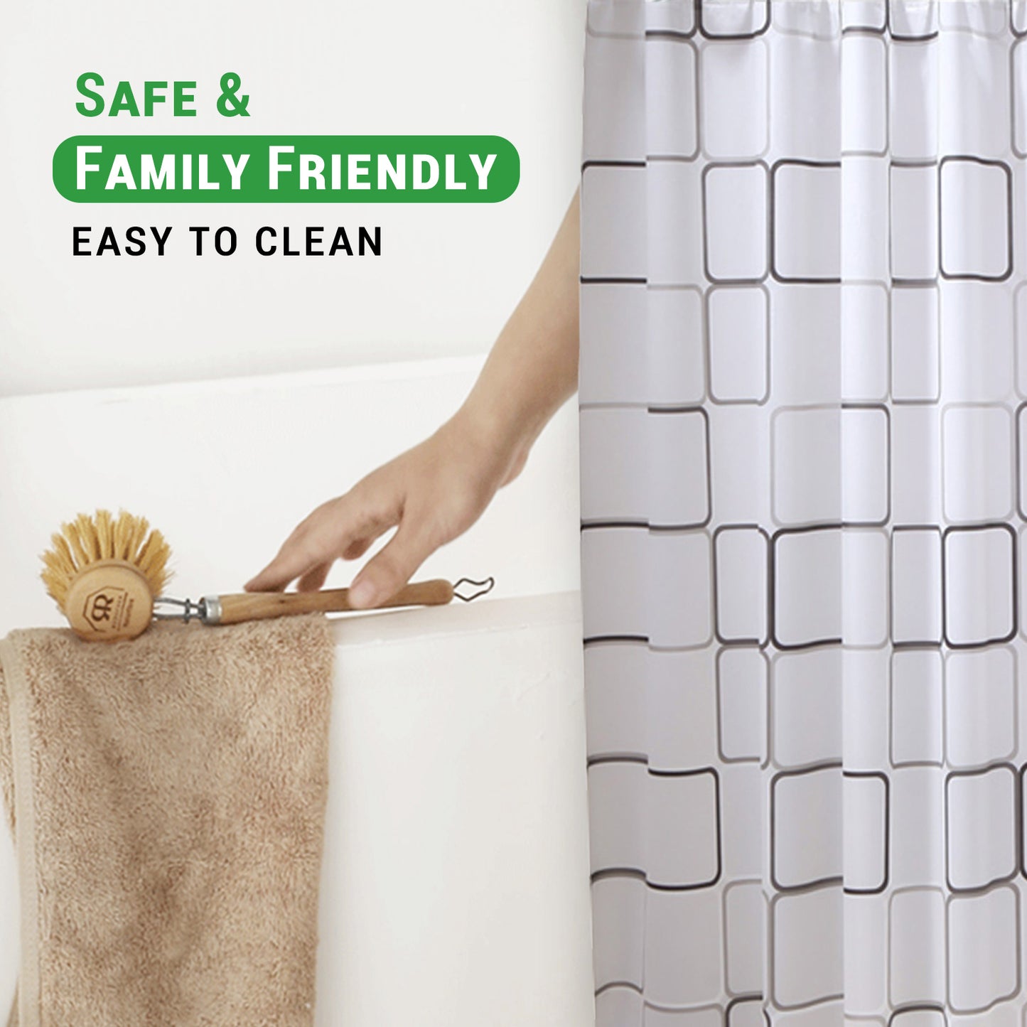 Gogreen Bathroom Shower Curtain - Waterproof Plastic Shower Curtain Premium PEVA Non-Toxic with Rust Proof Grommets Clear 8G Heavy Duty Bathroom Accessories (72x72)