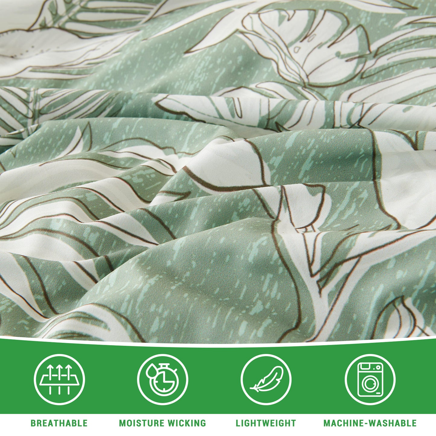 Gogreen Luxury Queen Duvet Cover Floral, Soft & Breathable Microfiber 3 Pieces Queen Bedding Sets, Pattern Queen Comfy Duvet Cover, with Zipper Closure