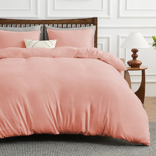 Hitime Microfiber Solid 3 Pieces Printed Duvet Cover Set