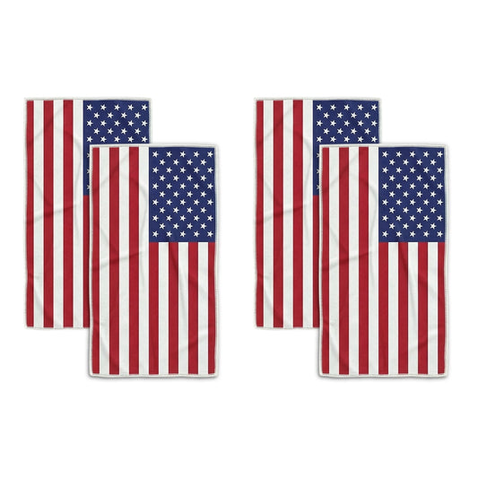 Gogreen 2026 World Cup Beach Towel with American Flag Print, (15x30 Inch, 4-Pack) - Quick Dry Sand Free Beach Towel - Stylish Unique Gift