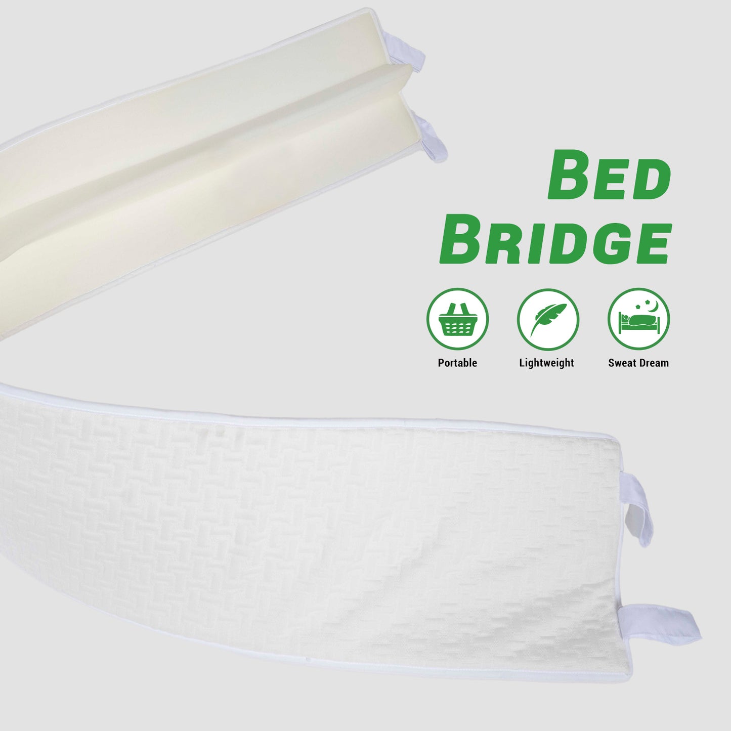 GOGREEN Bed Bridge Twin to King Converter Kit for Adjustable Bed, Bed Gap Filler, Mattress Connector Kit,10 inch Wide Mattress sheet Fastener