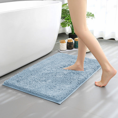 Hitime Soft Chenille Bath Rug Mat Quick Dry Machine Washable Bathroom Runner - Ultra Absorbent Non-Slip Backing