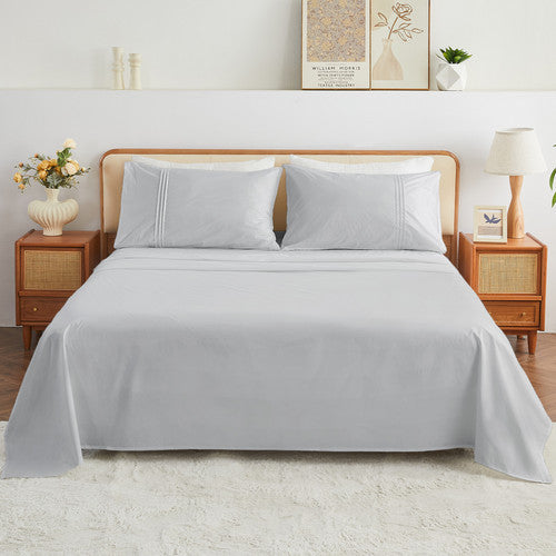 Kingrest 100% Cotton 4 Pieces Sheet Sets