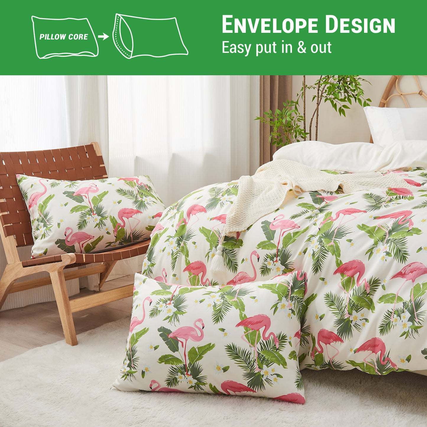 Gogreen Luxury Queen Duvet Cover Floral, Soft & Breathable Microfiber 3 Pieces Queen Bedding Sets, Pattern Queen Comfy Duvet Cover, with Zipper Closure