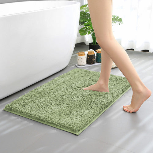 Hitime Soft Chenille Bath Rug Mat Quick Dry Machine Washable Bathroom Runner - Ultra Absorbent Non-Slip Backing