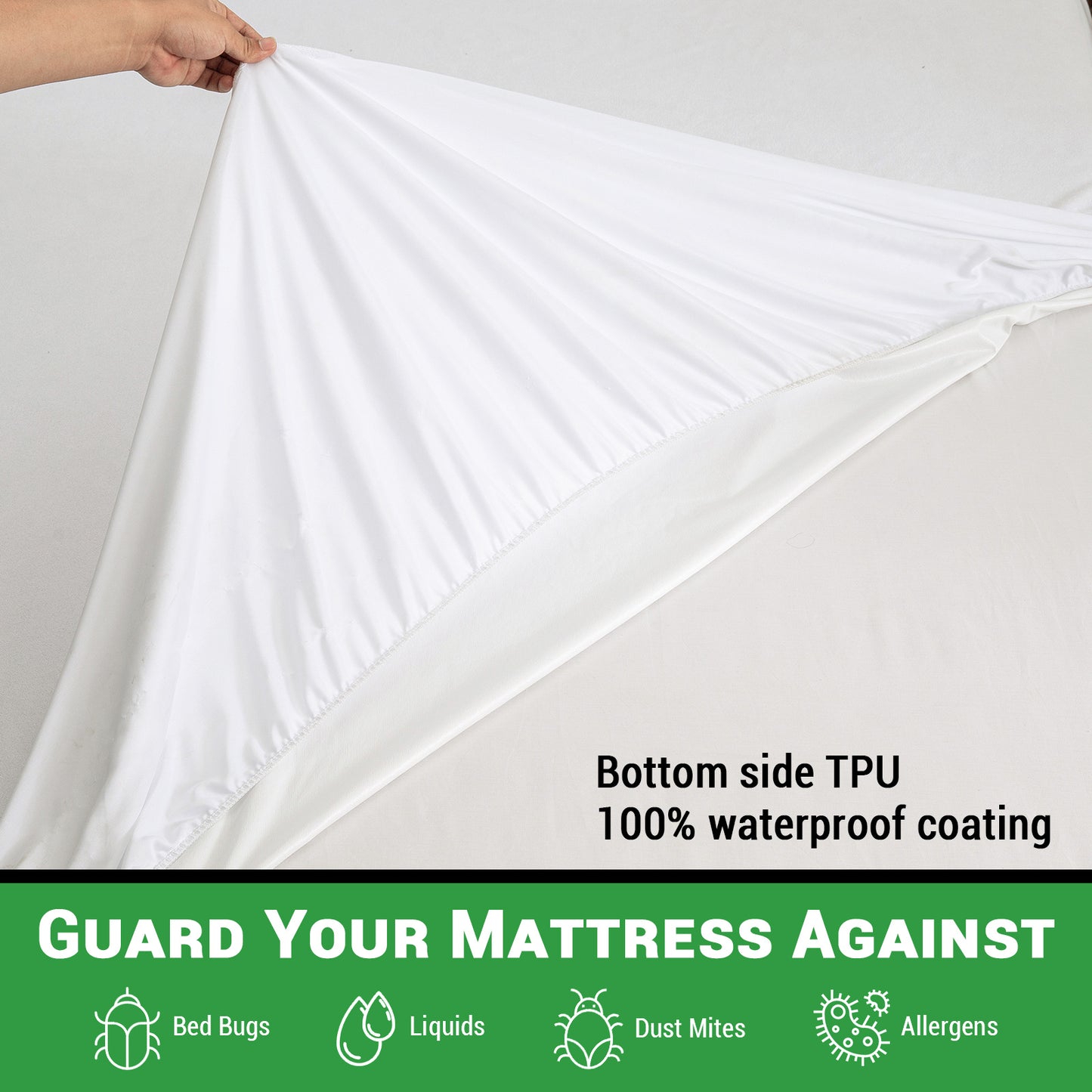 Gogreen 100% Waterproof Warm Coral Fleece Mattress Protector Cal King Size, Breathable Soft, Fitted Style with Stretchable Pockets Mattress Cover for Bed (White)