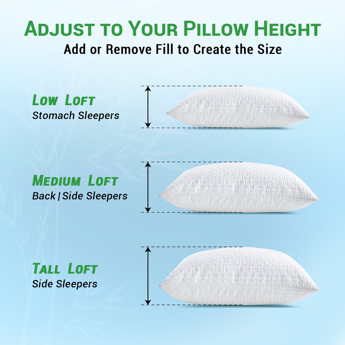 GOGREEN Bamboo Waterproof Pillow Protector, Breathable Pillow Cover, 3D Air Fabric Cooling Pillow Case Protector with Zipper (2 Packs, White)