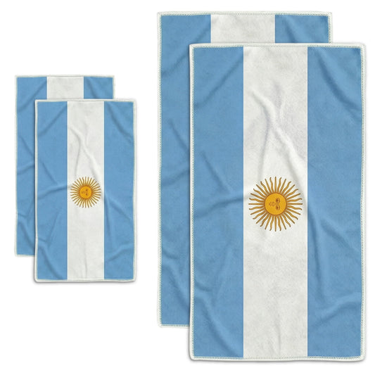 GOGREEN 4 Pack Argentina Beach Towel Large Sand Free Towels for Travel, Quick Dry Absorbent Beach Towels for World Cup 2026 Pool Yoga Gym Camping
