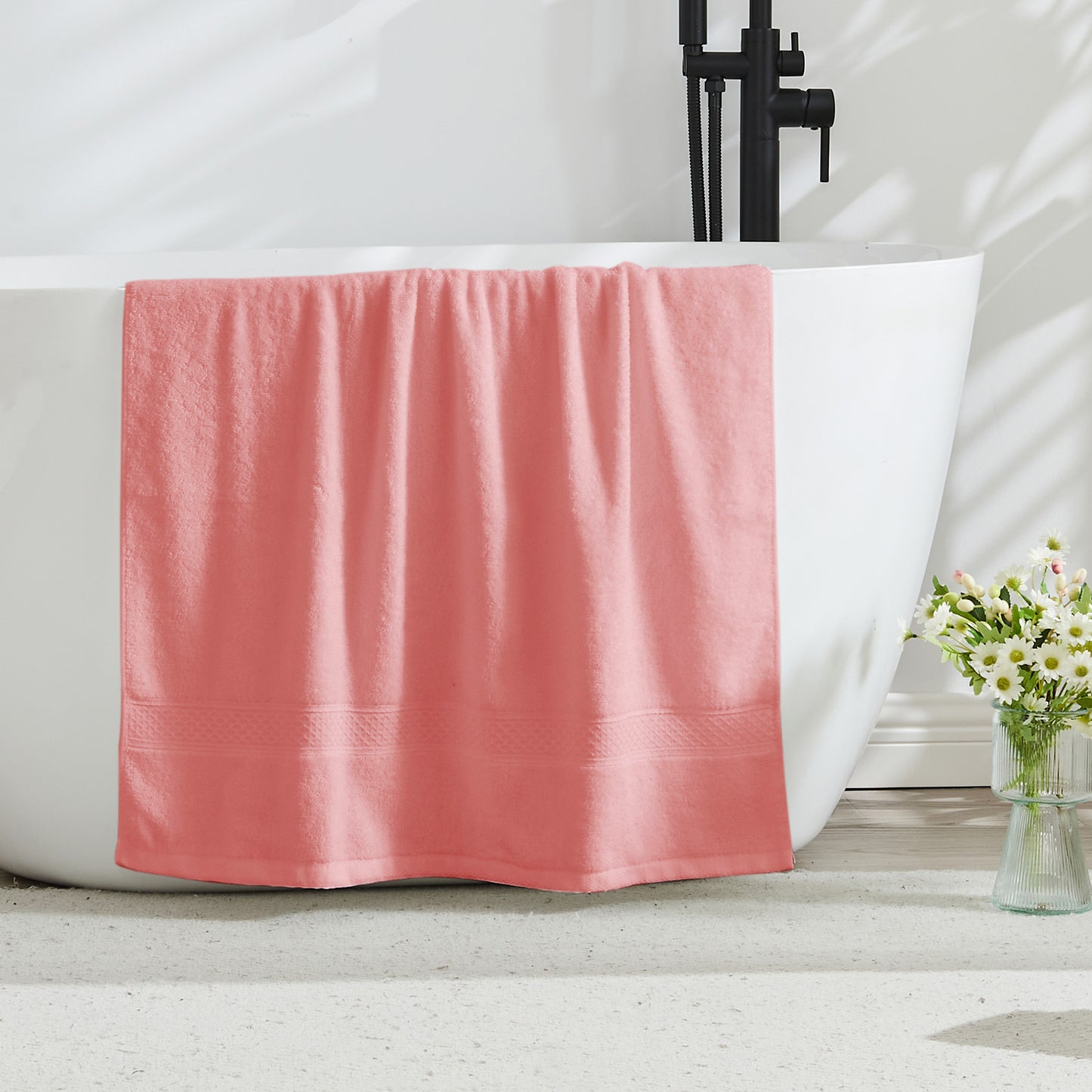Gogreen 100% Cotton Bath Towel Sets of 4 Pieces, 4 Bath Towels, Highly Absorbent Towels for Bathroom, Gym, Hotel