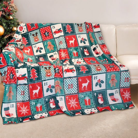 GOGREEN Cozy Blanket Printed Blanket Queen Christmas Blanket - 300 GSM Fleece Blanket Queen Size Blanket for Home Decoration, Ultra Soft Blanket Microfiber Queen Blanket (Queen - 90 x 90)