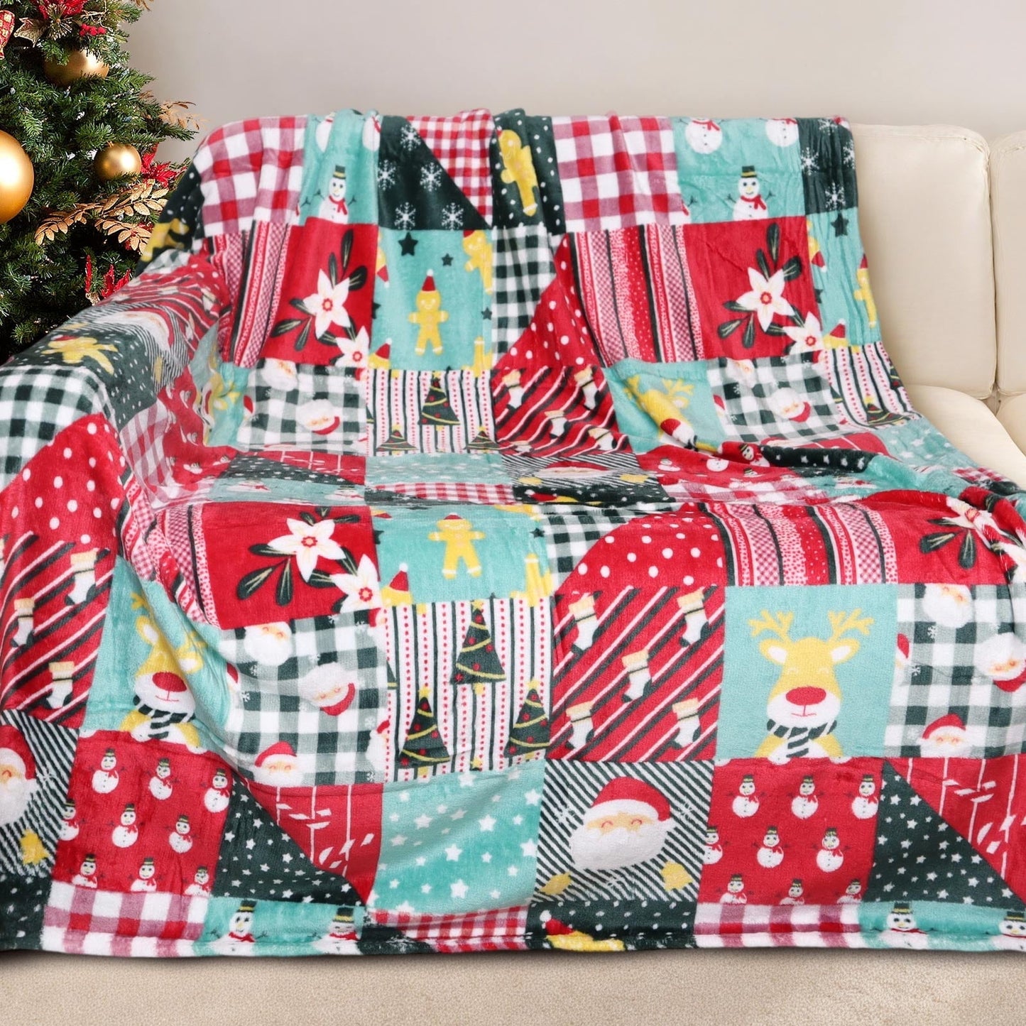 GOGREEN Cozy Blanket Printed Blanket Throw Christmas Blanket - 300 GSM Fleece Blanket Throw Size Blanket for Home Decoration, Ultra Soft Blanket Microfiber Throw Blanket (Throw - 50 x 60)