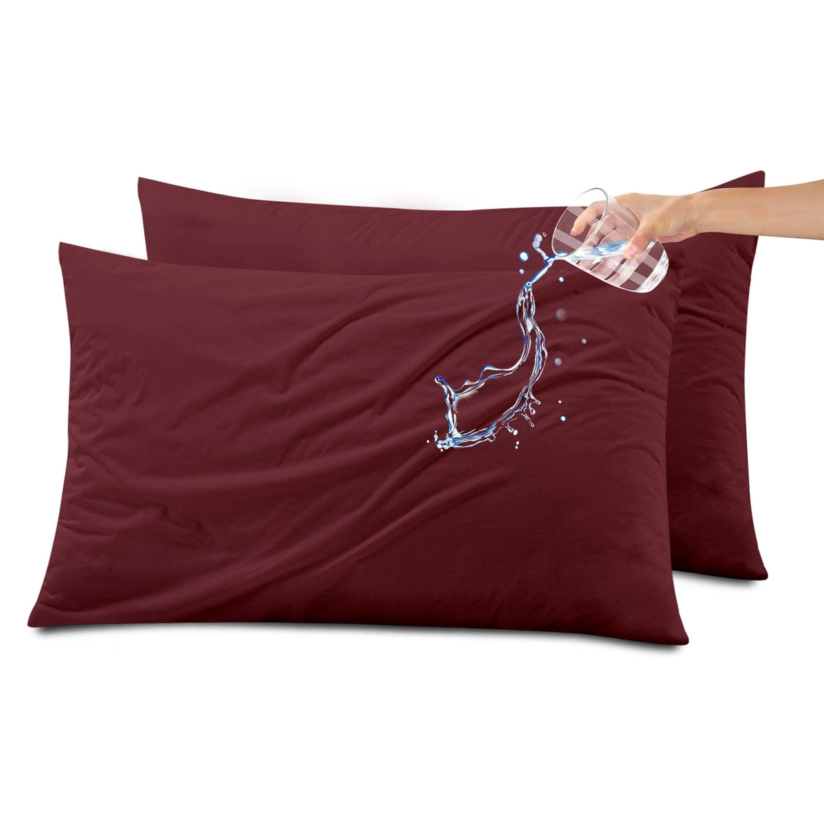 Kingrest Waterproof Pillow Protector with Zipper Standard Size, Cooling Bamboo Zippered Pillow Case Protector, Bed Bedbug Pillow Case Cover Prevent Dust Mites & Allergen (2 Packs, Standard 20x26)