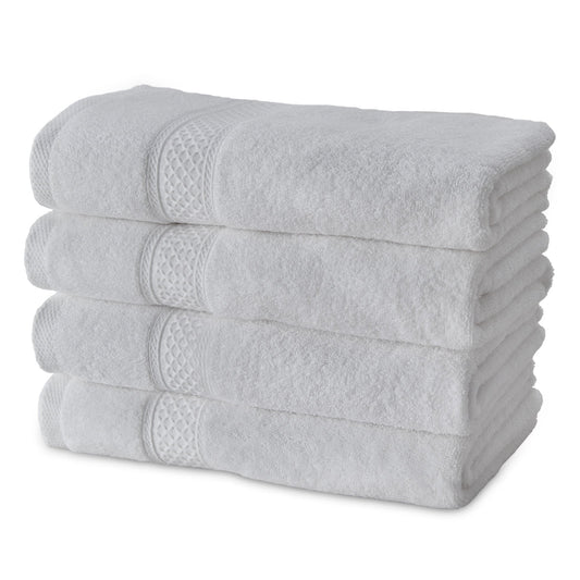 Gogreen 100% Cotton 4-Pack Bath Towel Sets of 4, Bath Towel Highly Absorbent Towels for Bathroom, Gym, Hotel (Light Gray)