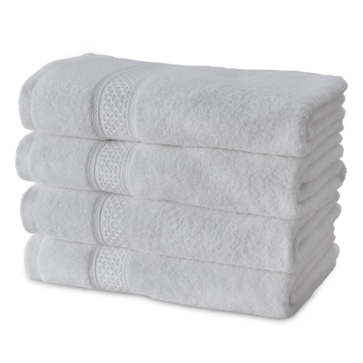 Gogreen 100% Cotton 4-Pack Bath Towel Sets of 4, Bath Towel Highly Absorbent Towels for Bathroom, Gym, Hotel (Light Gray)