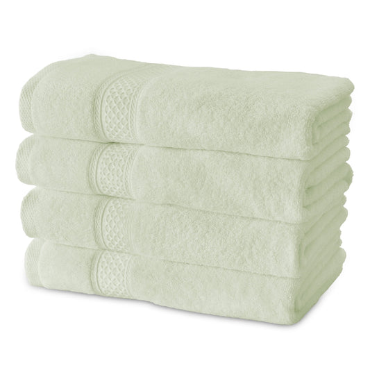 Gogreen 100% Cotton 4-Pack Bath Towel Sets of 4, Bath Towel Highly Absorbent Towels for Bathroom, Gym, Hotel (Saga Green)