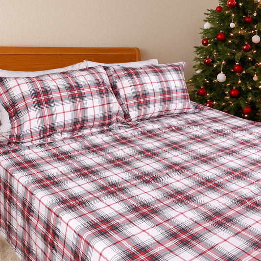 Gogreen 100% Cotton Christmas Printed 3PC Deep Pocket Twin Sheet Set Fit 16, Breathable Super Soft Twin Size Sheet Set, Luxury Hotel Style Home Decor Twin Bed Sheet Set, Gift for Women, Men