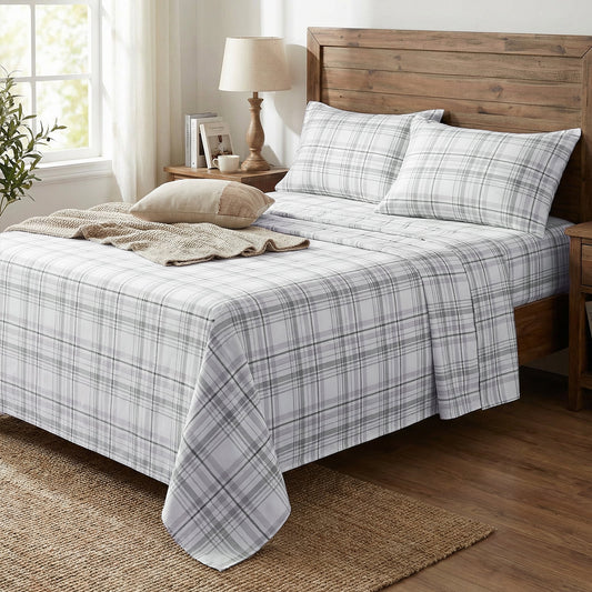 Gogreen 100% Cotton Christmas Printed 3PC Deep Pocket Twin Sheet Set Fit 16, Breathable Super Soft Twin Size Sheet Set, Luxury Hotel Style Home Decor Twin Bed Sheet Set, Gift for Women, Men