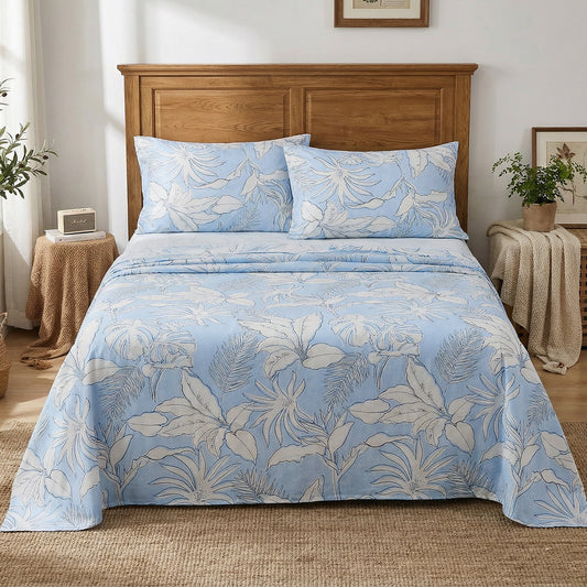 Gogreen 100% Cotton 4PC Deep Pocket Full Sheet Set Fit 16, Breathable Super Soft Full Size Sheet Set, Luxury Hotel Style Home Decor Full Bed Sheet Set, Gift for Women, Men