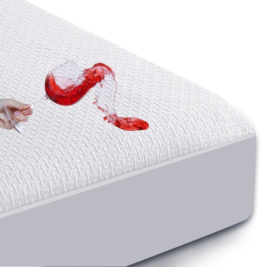 Gogreen 100% Waterproof Warm Coral Fleece Mattress Protector Queen Size, Breathable Soft, Fitted Style with Stretchable Pockets Mattress Cover for Bed (White, Queen 60x80)