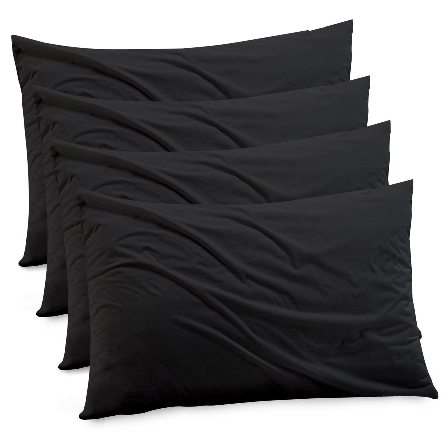 Gogreen Bamboo Rayon Waterproof Pillow Protector, Breathable Pillow Cover, Cooling Pillow Case Protector with Zipper, Super Soft Pillow Case Cover with Zipper (4 Packs, King 20x36, Black)