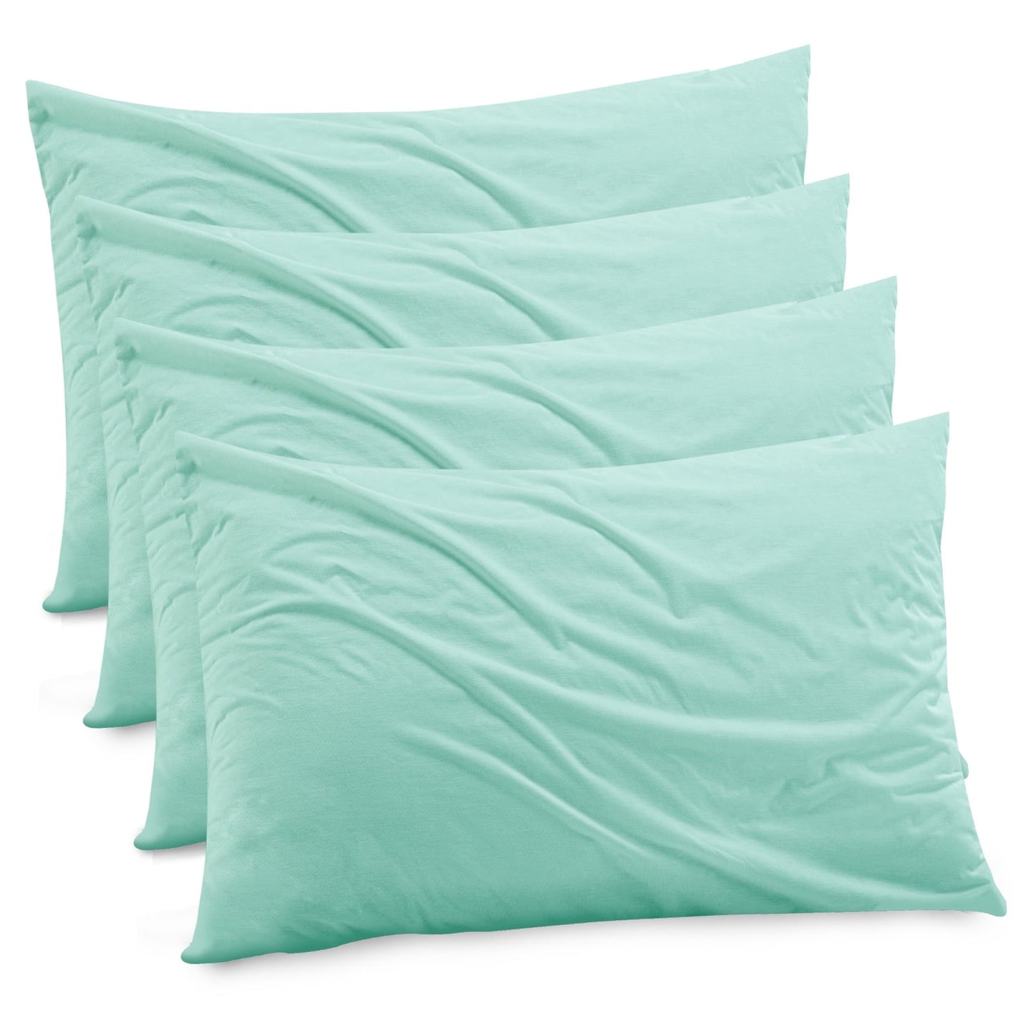 Gogreen Bamboo Rayon Waterproof Pillow Protector, Breathable Pillow Cover, Cooling Pillow Case Protector with Zipper, Super Soft Pillow Case Cover with Zipper (4 Packs, King 20x36, Spa Blue)