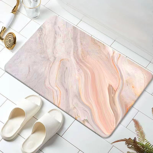 Gogreen Bath Mat - Bathroom Mat Rug Non Slip Super Absorbent Stain Resistant Quick Dry Thin Bathroom Rug-Bath Mats for Bathroom Floor Bathtub Vanity-Bathmat Bath Rug Easy Care (Pink, 16x24)