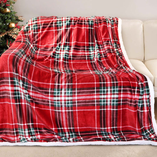 Gogreen Christmas Sherpa Fleece Throw Blanket for Couch Bed Sofa Adults -Soft and Warm Blanket for Winter, Thick and Fuzzy Throw Blanket (Throw - 50 x 60)