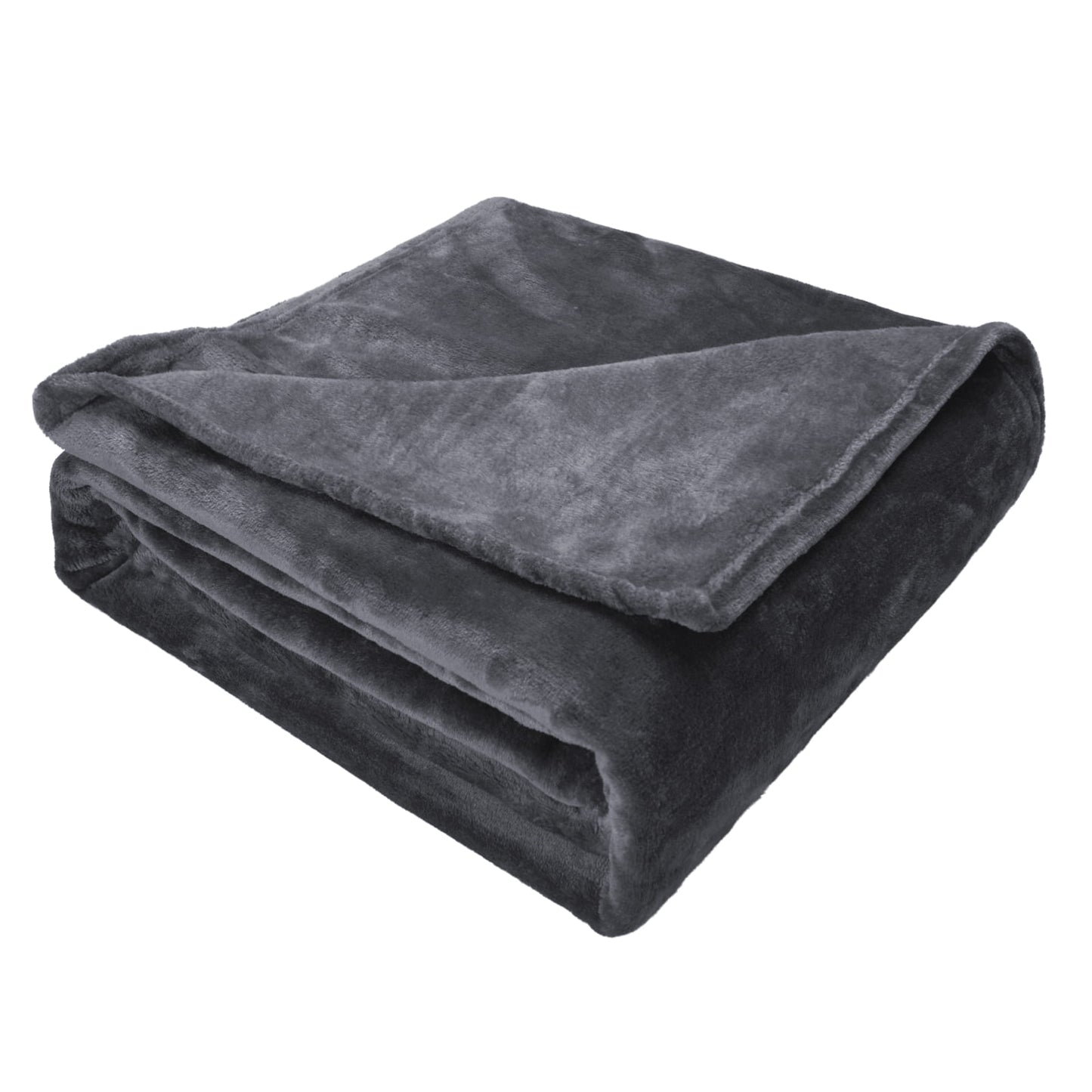 Gogreen Fleece Throw Blanket for Couch & Bed - Lightweight Plush Cozy Fuzzy Soft Blankets and Throws for Sofa, Dark Grey, 108x90 Inches