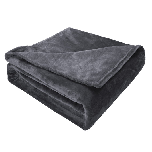 Gogreen Fleece Throw Blanket for Couch & Bed - Lightweight Plush Cozy Fuzzy Soft Blankets and Throws for Sofa, Dark Grey, 108x90 Inches