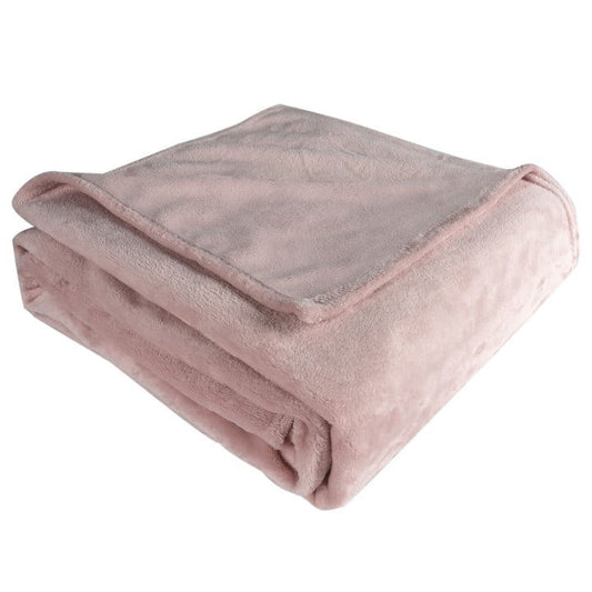 Gogreen Fleece Throw Blanket for Couch & Bed - Lightweight Plush Cozy Fuzzy Soft Blankets and Throws for Sofa, Light Pink, 50x60 Inches