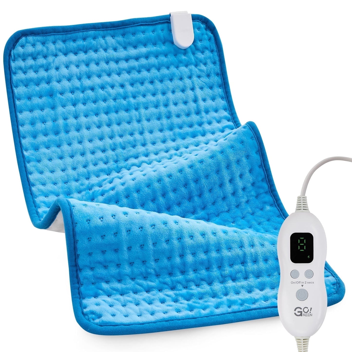 Gogreen Heating Pad Electric Heating Pads for Knee, Shoulder, Abdomen, Hot Pad for Arms and Legs, Moist Heated Pad for Back, Neck, Dry & Moist Heat & Auto Shut Off (Blue, Extra Large 16''×24')