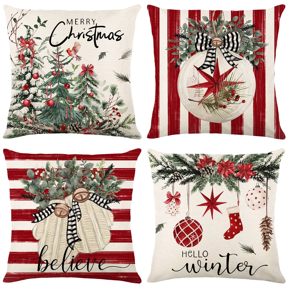 Gogreen  Phantoscope New Living Series Duplex Printing Decorative Throw Pillow Covers, 18 x 18, Christmas Gifts, Set of 4