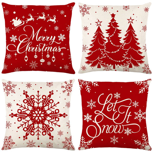 Gogreen  Phantoscope New Living Series Duplex Printing Decorative Throw Pillow Covers, 18 x 18, Christmas Tree, Set of 4