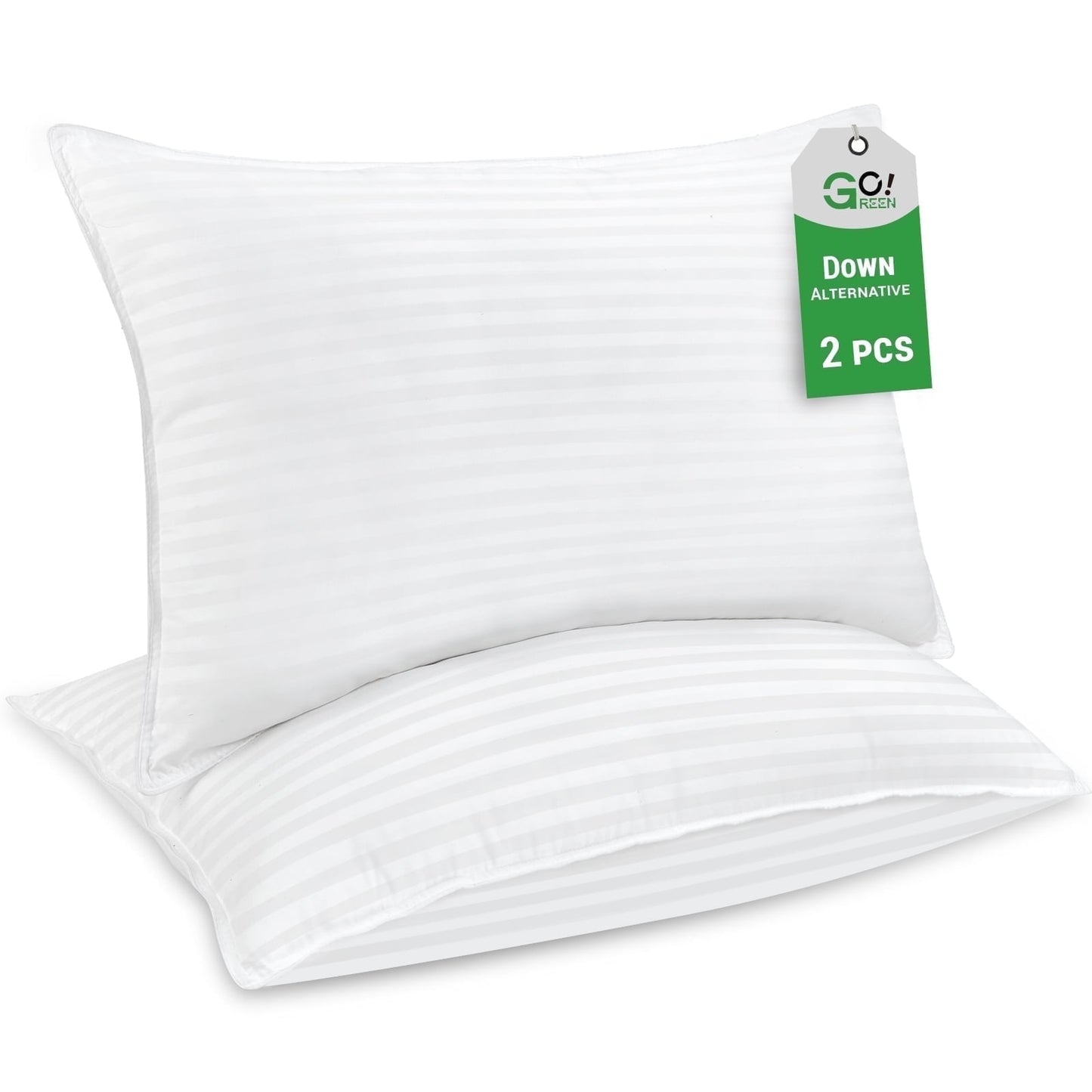Gogreen Hotel Collection Bed Pillows for Sleeping - Down Alternative Pillows for Side, Back, and Stomach Sleepers King Size Pillows 2 Pack, 20 x 36 Inches