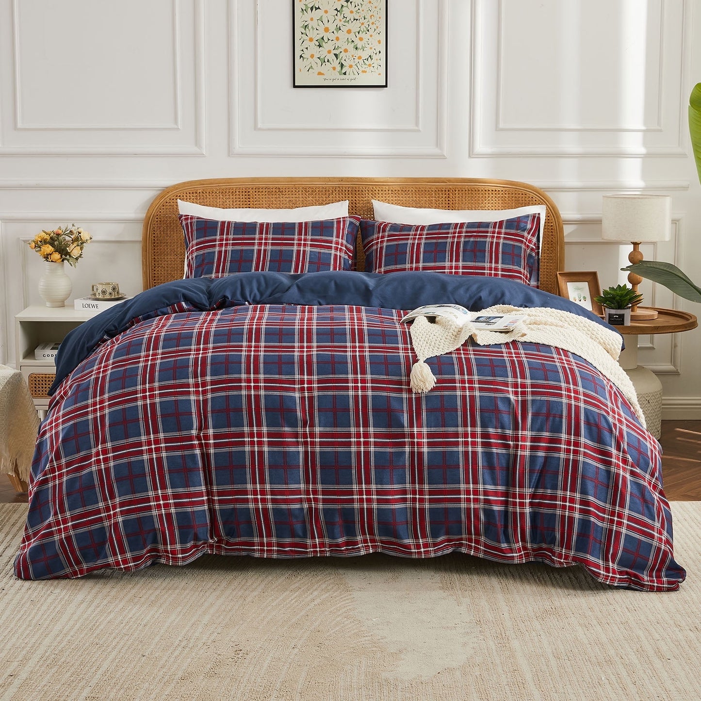 Gogreen King Duvet Cover Set, Soft & Breathable Microfiber 3 Pieces King Bedding Sets, Pattern King Comfy Duvet Cover Set, with Zipper Closure (King)
