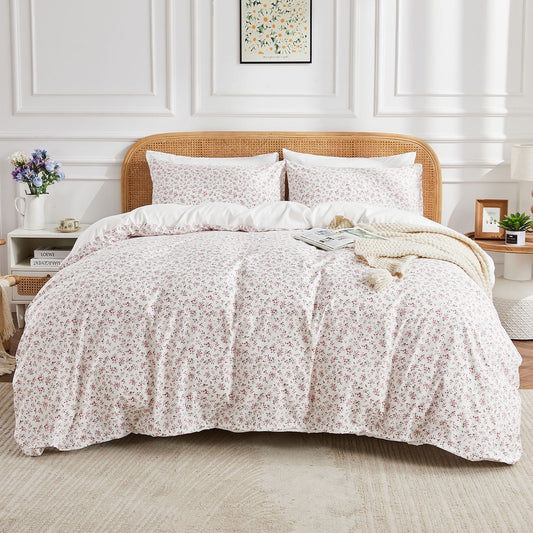 Gogreen King Duvet Cover Set, Soft & Breathable Microfiber 3 Pieces King Bedding Sets, Pattern King Comfy Duvet Cover Set, with Zipper Closure (King)
