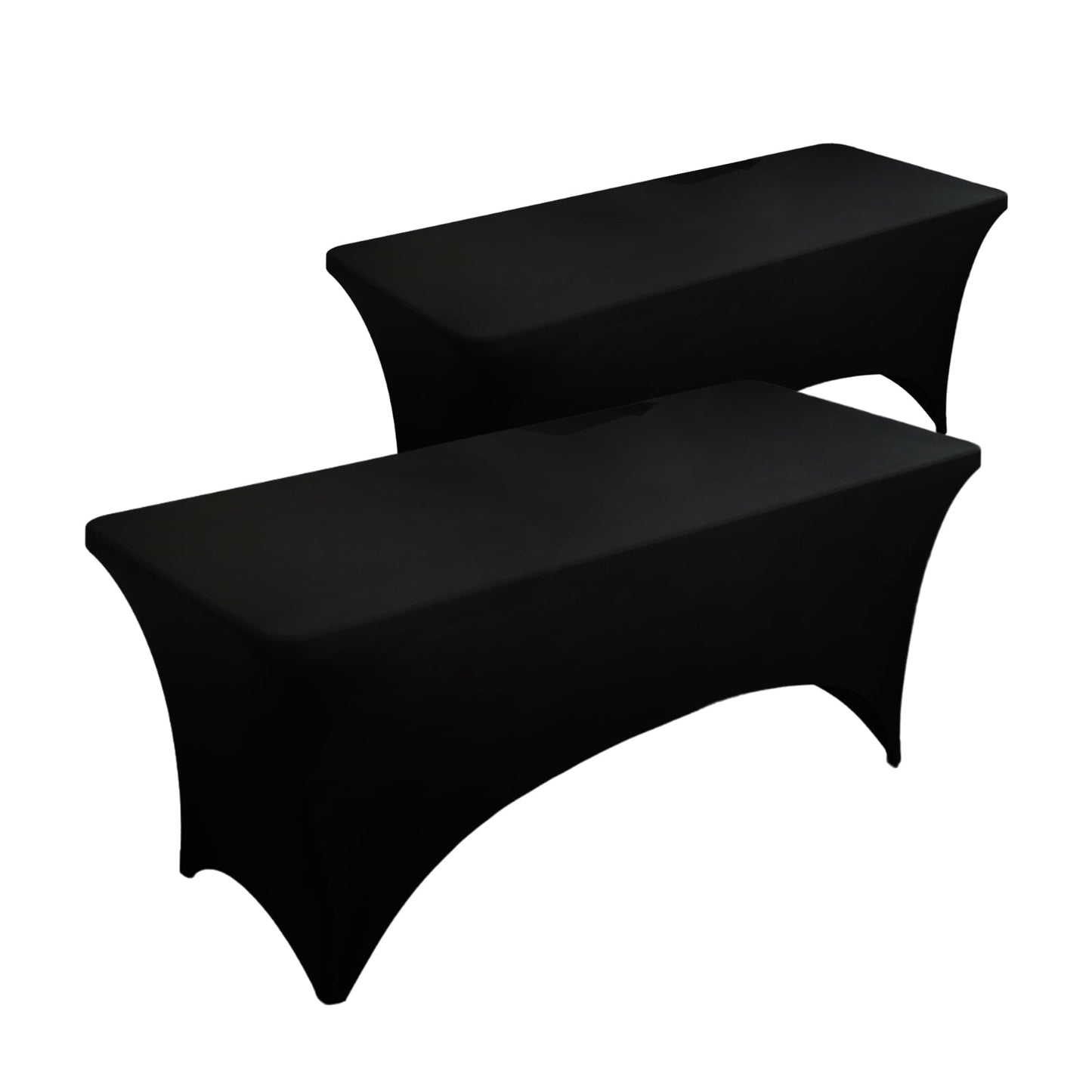 Gogreen Kitchen Spandex Tablecloth 2 Pack [6FT, Black] Tight, Fitted, Washable and Wrinkle Resistant Stretch Rectangular Patio Table Cover for Event, Wedding, Banquet & Parties [72Lx30Wx30H Inch]