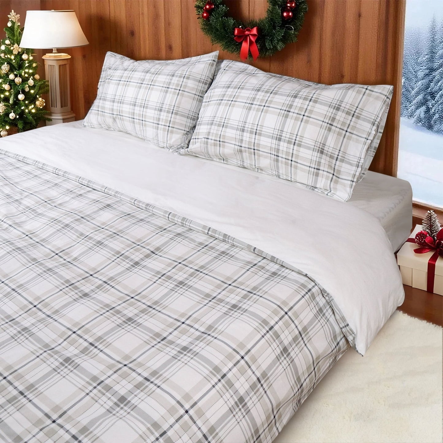 Gogreen Luxury 100% Cotton King Duvet Cover Floral, Soft & Breathable 2 Pieces King Bedding Sets, Pattern King Comfy Duvet Cover, with Zipper Closure, Includes 1 x Pillowcase, 1 x Duvet Cover