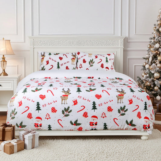 Gogreen Luxury Flannel King Duvet Cover Floral, Soft & Breathable 2 Pieces King Bedding Sets, Pattern King Comfy Duvet Cover, with Zipper Closure, Includes 1 x Pillowcase, 1 x Duvet Cover