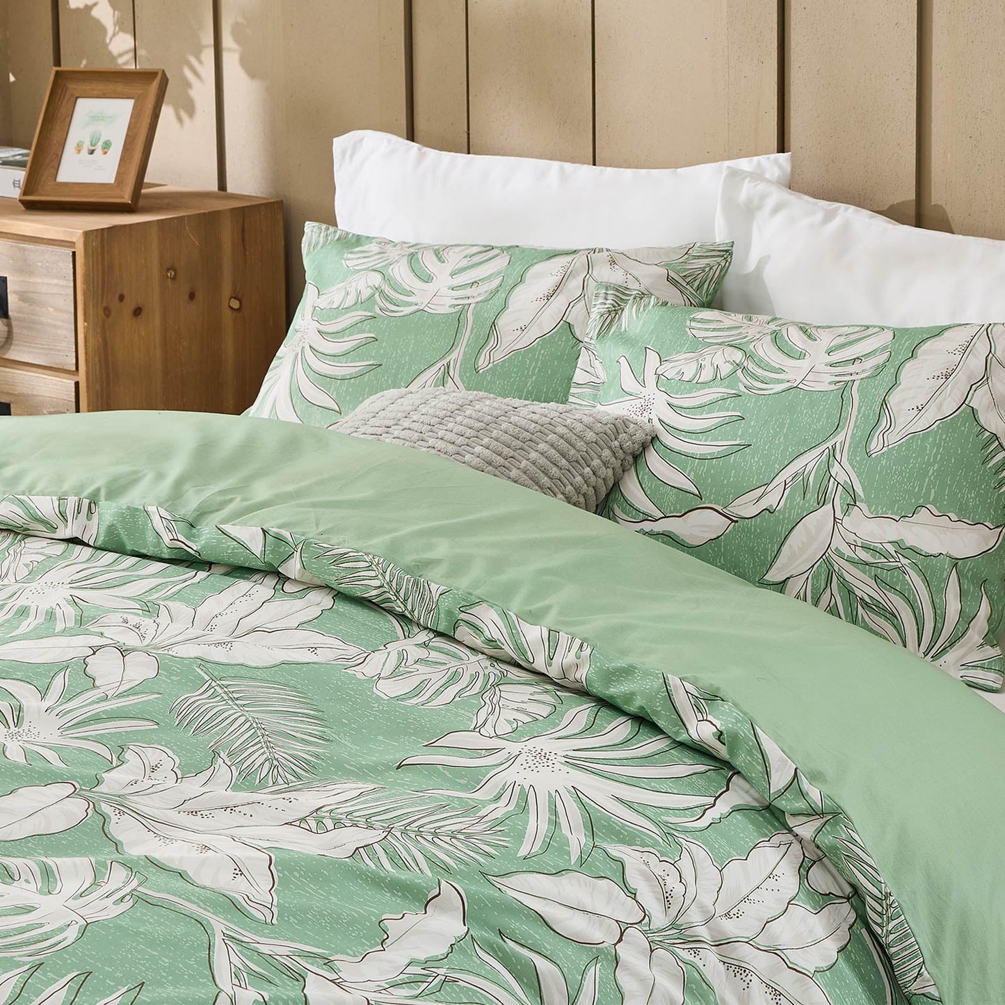 Gogreen 100% Cotton 3 Pieces Luxury Queen Duvet Cover Floral, Soft & Breathable Queen Bedding Sets, Pattern Queen Comfy Duvet Cover, with Zipper Closure